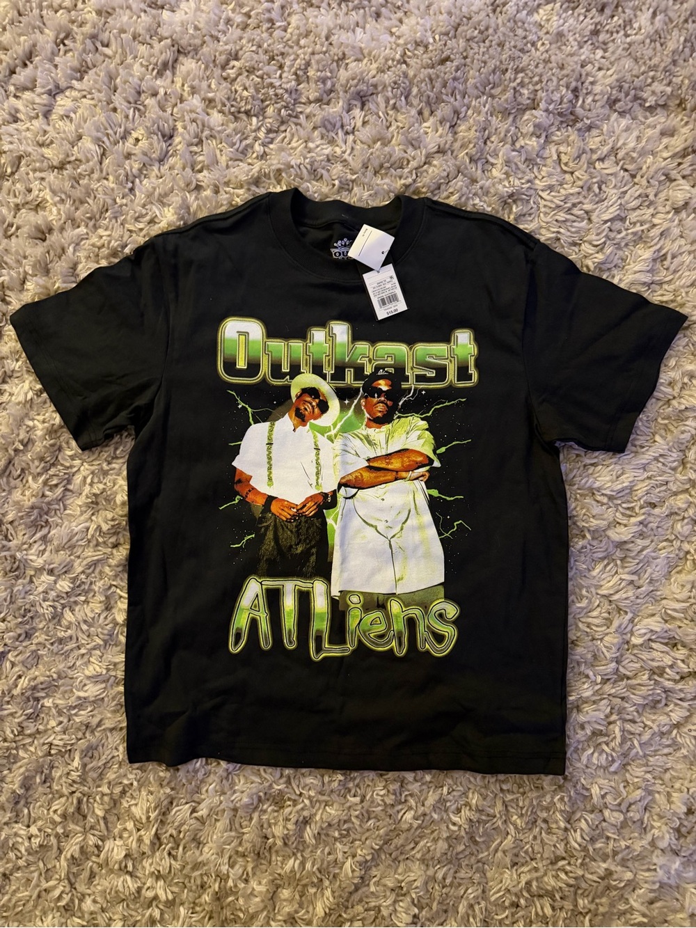 Outkast ATLiens Graphic Tee - Black with Green Print small BNWT Andre 3000